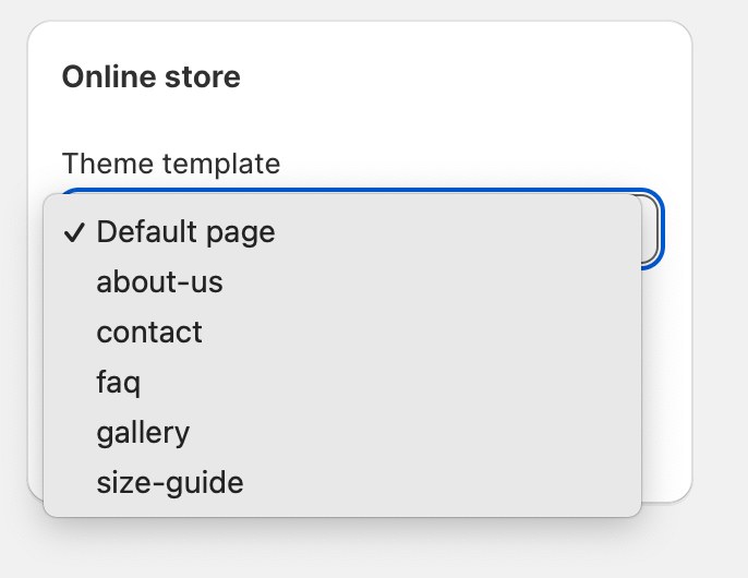 Theme template selector